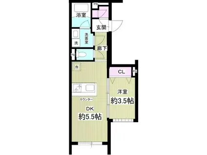 スタンズ神楽坂(1DK/1階)の間取り写真