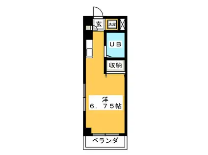 コンフォートピア朋友(ワンルーム/2階)の間取り写真