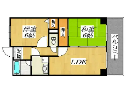 エーデルハイムアビコ(2LDK/2階)の間取り写真