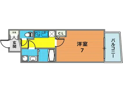 セレニテ三宮リアン(1K/7階)の間取り写真