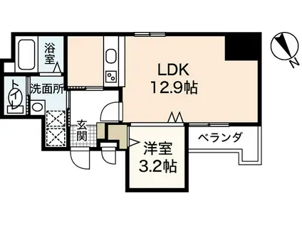 京橋町レジデンス広島駅前通(1LDK/7階)の間取り写真