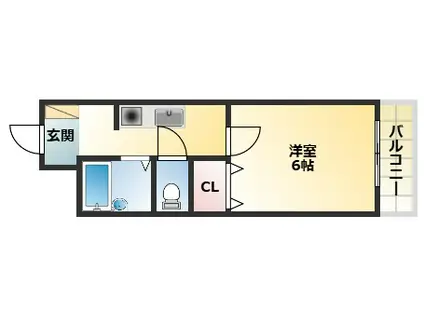 カーサさくら(1K/2階)の間取り写真