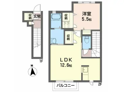 K-レガシー七番館(1LDK/1階)の間取り写真