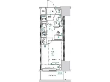 フェルクルールプレスト青戸(1K/4階)の間取り写真
