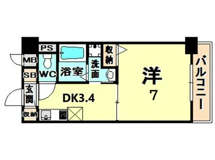 アーデン塚口(1DK/5階)の間取り写真