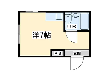 北天満ロイヤルハイツ(ワンルーム/2階)の間取り写真