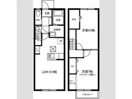 DOUX.UN COMFORT(2LDK/1階)の間取り写真