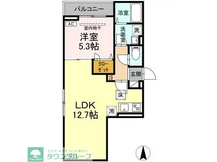 セレスティア南花畑IV(1LDK/1階)の間取り写真