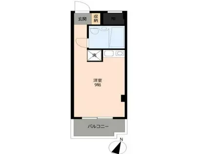 ベル・パークシティ西新宿(ワンルーム/2階)の間取り写真