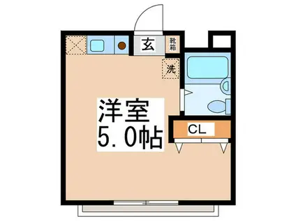 エリア中山(ワンルーム/2階)の間取り写真