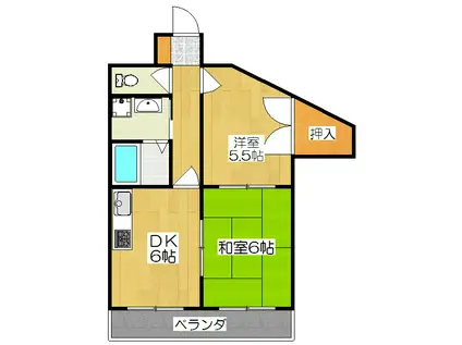 メゾン・ド・シプレ(2DK/2階)の間取り写真