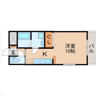 ガーデンハイツII(ワンルーム/3階)の間取り写真