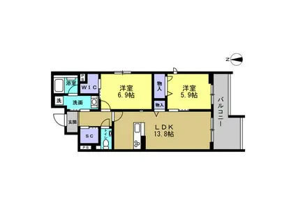 メゾン オルジュ(1SLDK/3階)の間取り写真