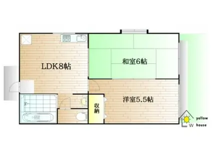 ウエストメゾン(2LDK/1階)の間取り写真