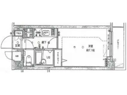 ヴェローナ池袋本町ルッソ(1K/1階)の間取り写真