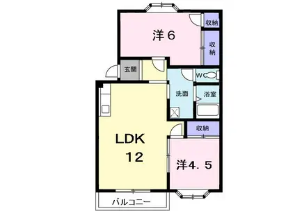プラドールアカサカ(2LDK/1階)の間取り写真