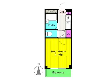 ルミエール生田(1K/3階)の間取り写真