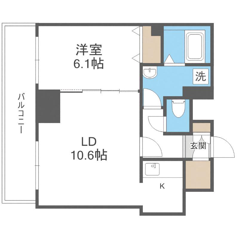 ティアラタワー中島倶楽部(1LDK/27階)の間取り写真