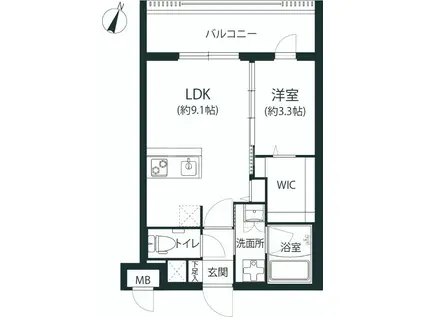 警固ビューアパートメント(1LDK/4階)の間取り写真
