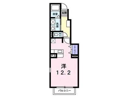 テル・ソレイユII(ワンルーム/1階)の間取り写真