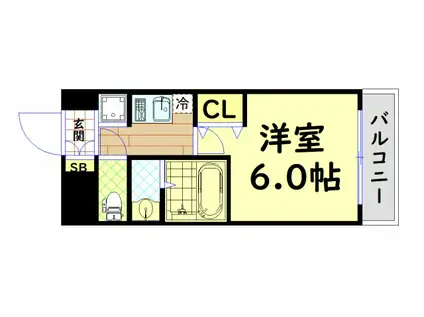 エステムコート大阪ウエストII(1K/5階)の間取り写真