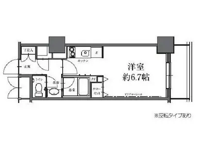 HF駒沢公園レジデンスTOWER(ワンルーム/28階)の間取り写真