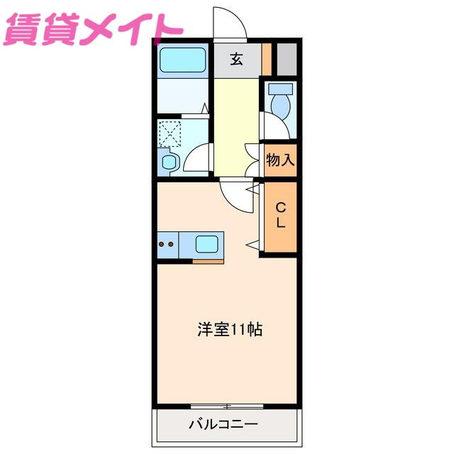 BELIEVE N2(ワンルーム/1階)の間取り写真