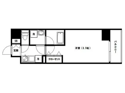 ニュー・ビジョン東向島(1K/9階)の間取り写真