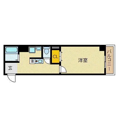 ブルーノ長堀(1K/9階)の間取り写真