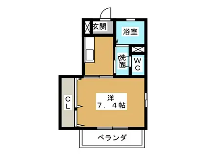 ミーテ豊田(1K/1階)の間取り写真