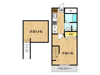 シャトレジョージタウン(2K/4階)の間取り写真