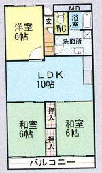 ルネ・アルマーニ(3LDK/2階)の間取り写真