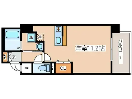 プライムレジデンス神戸・県庁前(ワンルーム/6階)の間取り写真