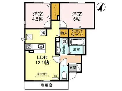 セジュール苫編(2LDK/1階)の間取り写真