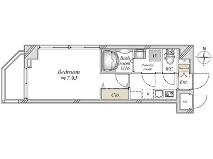 オープンブルーム東向島(1K/3階)の間取り写真