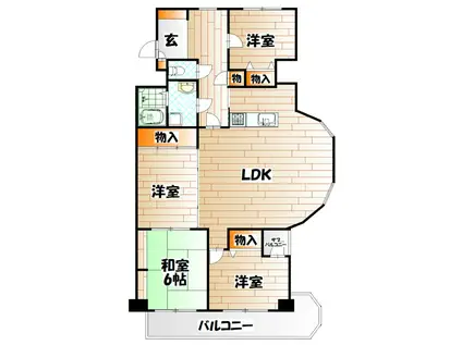 アーティックス大手町(3LDK/9階)の間取り写真