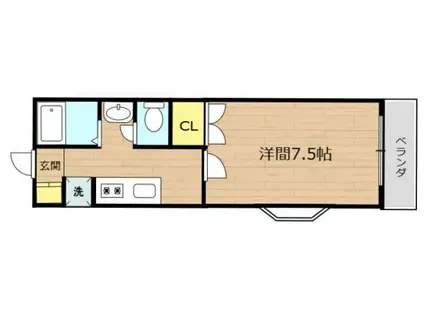 ルイール(1K/1階)の間取り写真