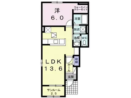 メゾン・ド・浩世(1LDK/1階)の間取り写真