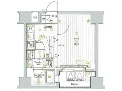 MASTERMIND JUBAN(1K/3階)の間取り写真