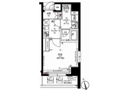 フェルクルール上野根岸(1K/3階)の間取り写真