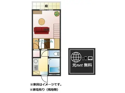 パレス明治町(1K/1階)の間取り写真