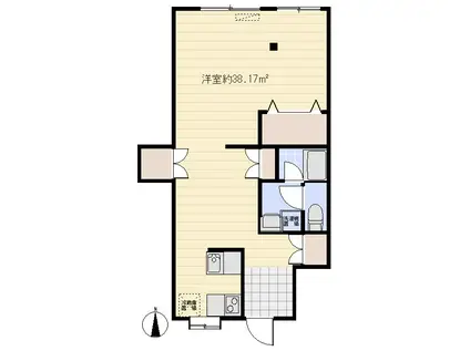 グリーンパーク館(ワンルーム/1階)の間取り写真