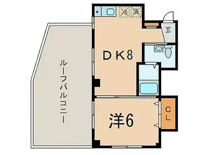 アスターナハイツ(1DK/4階)の間取り写真