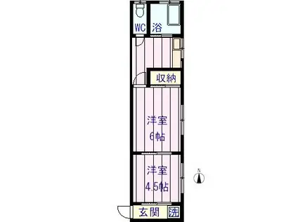 第2栗田ビル(2K/2階)の間取り写真