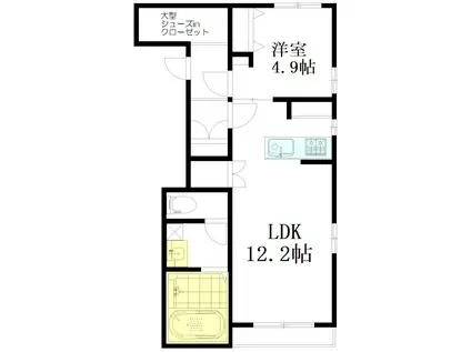 RITS K SUGINAMI(1LDK/3階)の間取り写真