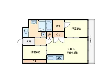 I-BUILDING(2LDK/2階)の間取り写真