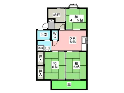 コーポヴァレンシャ(3DK/1階)の間取り写真