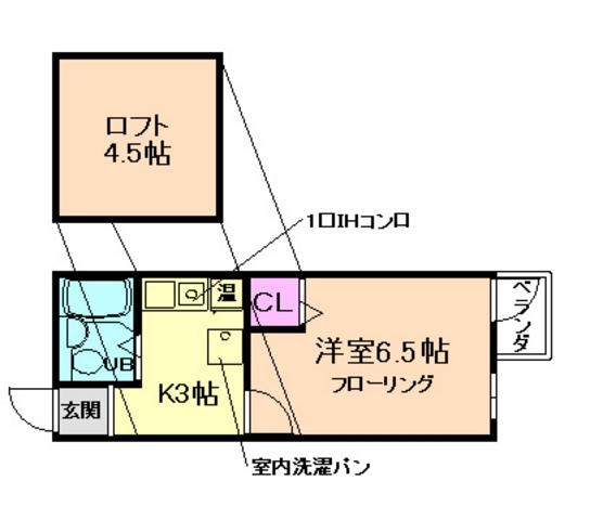 シティパル(1K/2階)の間取り写真