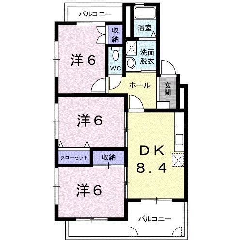 アネーロ21 弐番館(3DK/3階)の間取り写真