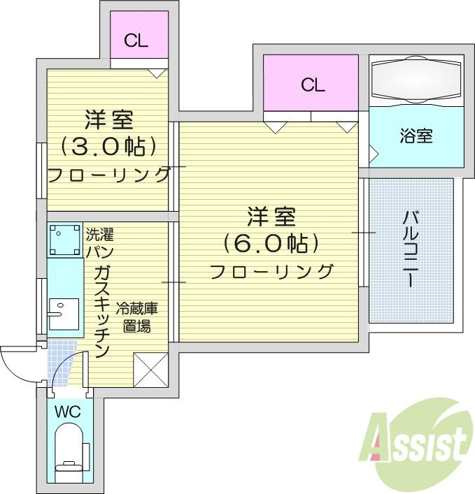 エコールF(2K/2階)の間取り写真
